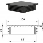 Kovoinox Krytka plastová 100 x 100 mm, černá – Sleviste.cz