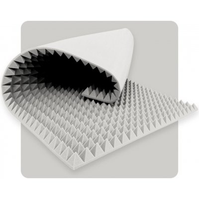 Akustický panel pěna Pyramida 200×100 cm 5 cm světle šedý – Hledejceny.cz