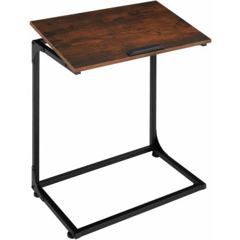 tectake 404441 odkládací stolek s naklápěcí deskou ruston 55x35x66,5cm - industrial tmavé dřevo