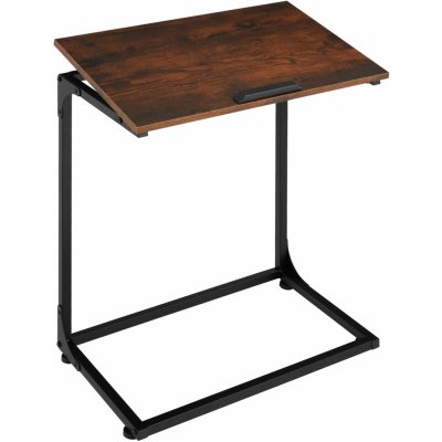 tectake 404441 odkládací stolek s naklápěcí deskou ruston 55x35x66,5cm - industrial tmavé dřevo