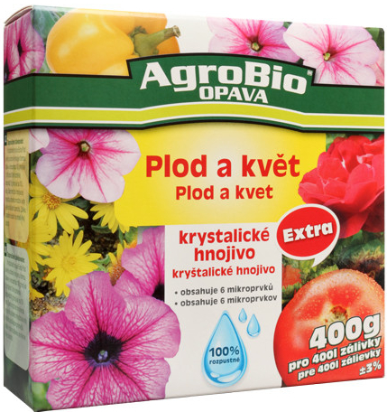 AgroBio Opava, s.r.o. Krystalické hnojivo Extra - Plod a květ 400 g (005200)