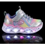 Skechers S Lights Heart Lights Rainbow Lux silver multi – Zboží Dáma