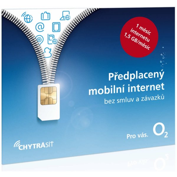 Sim karty a kupony O2 Předplacený mobilní internet s 1,5GB
