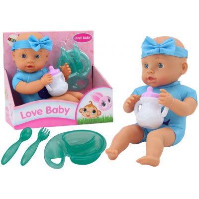 LEAN Toys Panenka s čelenkou doplňky ke krmení modrá – Zbozi.Blesk.cz