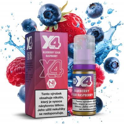 X4 Bar Juice Blueberry Sour Raspberry 10 ml 20 mg – Zbozi.Blesk.cz