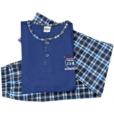 C-Lemon pánské bavlněné pyžamo s dlouhým rukávem modré – Zboží Dáma