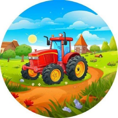 Jedlý papír traktor na farmě 19,5cm PICTURE – Zboží Mobilmania