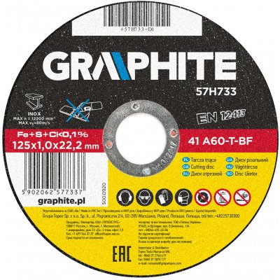 Graphite Řezací kotouč 125 x 1.0 22.2 mm 57H733 – Sleviste.cz