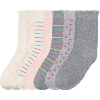 Pepperts Dívčí ponožky s BIO bavlnou 7 párů bílá/růžová/šedá