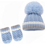 Kojenecká čepice a rukavičky modrošedá – Zboží Dáma