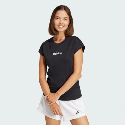 adidas Dámské triko ESSENTIALS LINEAR SINGLE Černá Bílá – Hledejceny.cz