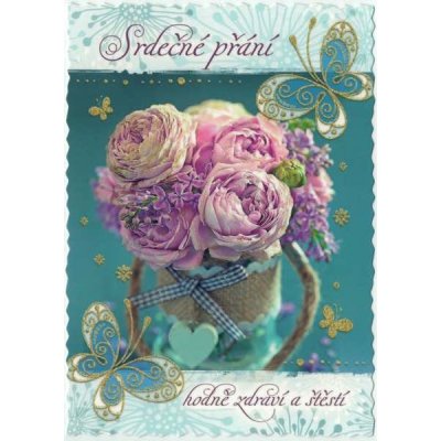 Pohlednice Květiny přání 17 – Zboží Dáma