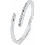 Brilio Silver Elegantní otevřený s čirými zirkony RI035W – Zboží Dáma