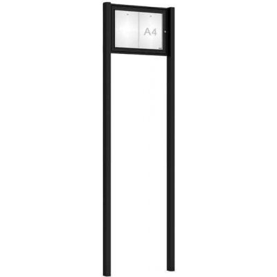 PROCITY Venkovní elegantní vitrína Tradition, 2 x A4, včetně sloupků, černá | Zboží Auto