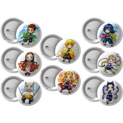 Set placek Demon Slayer (8x) - 50 mm – Zboží Dáma