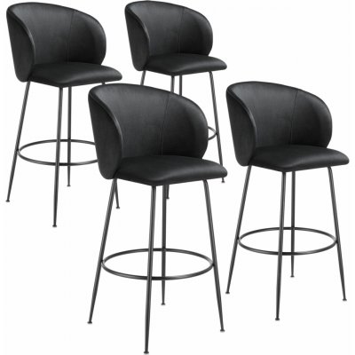 Tectake 405864 luana samet černá / černá 4 ks – Zbozi.Blesk.cz