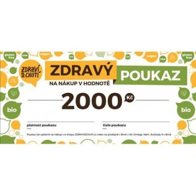 Dárkový poukaz na 2000 Kč Zdraví s chutí