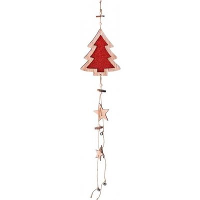 Z-trade Závěsná vánoční dekorace stromeček s červeným glitrem 14 x 35 cm – Hledejceny.cz