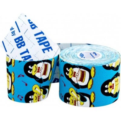 BB Tape Kineziologické tejpy pro citlivou pokožku dětskýmotiv tučňák modrá 5cm x 5m – Zboží Mobilmania