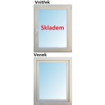 Soft plastové okno 60x90 cm bílé, otevíravé a sklopné, Pravé