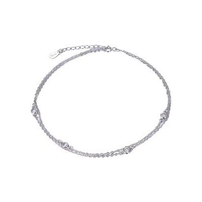 Nubis® Stříbrný náramek na nohu se zirkony NB-6038 – Hledejceny.cz