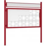 PROCITY Venkovní vitrína model 1000 27 x A4, červená, včetně sloupků a záhlaví | Zboží Auto
