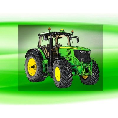 John Deere 6210R DTF nažehlovačka 7x5 cm