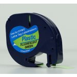 Dymo 91212 LetraTag 12mm x 4m, černý tisk / fluorescenční zelený podklad, kompatibilní páska – Zboží Živě