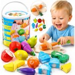Eco Toys dřevěné ovoce a zelenina na krájení 13 ks – Zboží Mobilmania