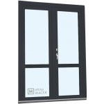 Kömmerling balkonové dveře 70 AD s příčkou O+OS klapačka levé antracit/bílá 150 x 240 cm oboustranná klika + FAB + hliník – Hledejceny.cz