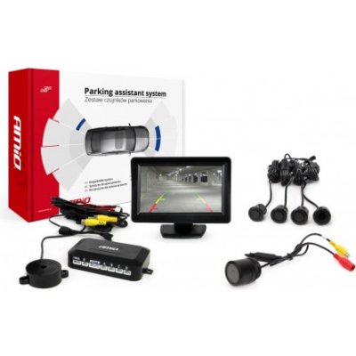 AMIO Parkovací asistent TFT01 4,3" s kamerou HD-301-IR, 4-senzorové, černé "GOLD" – Hledejceny.cz