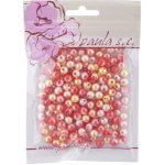 Kulaté korálky 50g perleť.,červ.zlat.bílé 8mm – Zboží Mobilmania