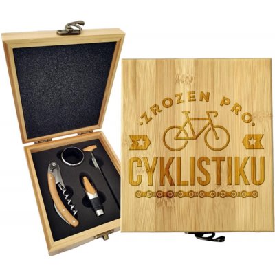 Sablio Dárková sada na víno Zrozen pro cyklistiku: 147×168×49 mm – Hledejceny.cz