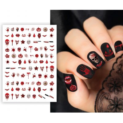 Guirca Guirca Sada nálepek na nehty Krvavý Halloween – Zboží Dáma
