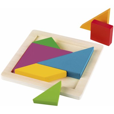 Montessori Playtive Dřevěné duhové puzzle (duhový tangram) – Zboží Mobilmania