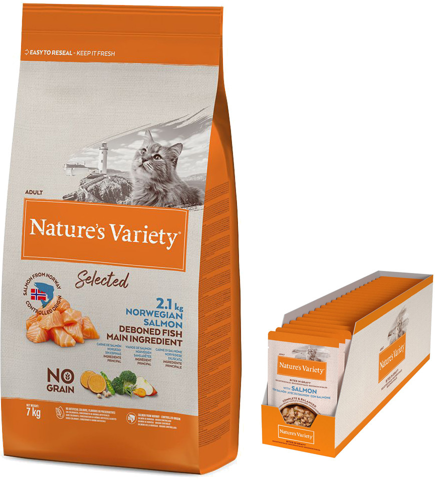Nature\'s Variety selected pro kočky s lososem 7 kg