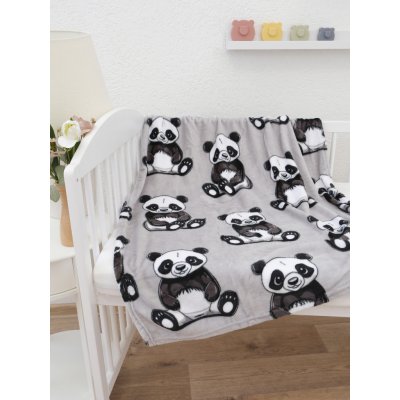 MKLuzkoviny.cz Dětská deka do postýlky mikroplyš Exclusive Panda – Zboží Dáma