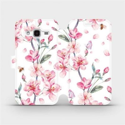 Pouzdro Mobiwear parádní flip Samsung Galaxy J3 2016 - M124S Růžové květy