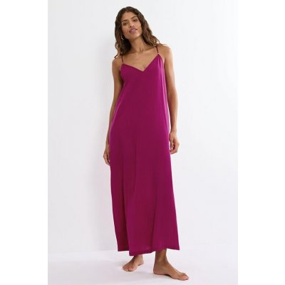 Dlouhé plážové šaty Summer Satin Dress fuchsiové – Sleviste.cz