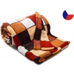 Sleep-well Deka z mikrovlákna tisk Kostka hnědá 150x200 – Sleviste.cz