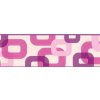 Bordura na zeď Impol Trade Samolepící bordura 3D růžovo-fialová 69038 5m x 6,9cm