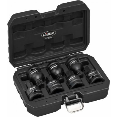 VIGOR V7212N, Sada nástrčných klíčů pro rázový a strojový utahovák | 3/4 palce čtyřhran, 7-dílný – Hledejceny.cz