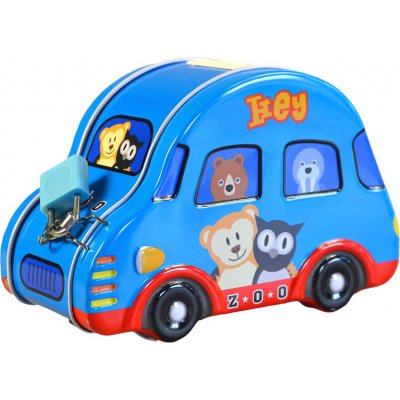 Pokladnička dětská autíčko 95x14x7cm set se zámkem a klíčkem různé kov – Zboží Dáma