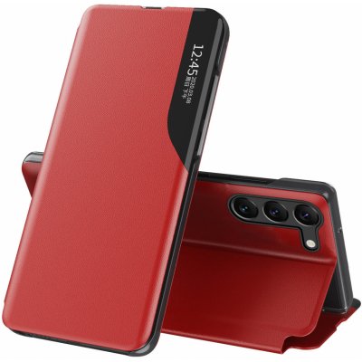 Pouzdro Hurtel View z eco kůže na Samsung Galaxy S23 Plus - červené