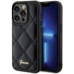 Guess hard obal na iPhone 15 PRO Black Quilted Metal Logo – Zboží Mobilmania