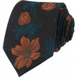 Pánská kravata s cihlovým květinovým vzorem černá – Hledejceny.cz