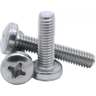 Šroub metrický M 4 x 50 mm, s půlkulatou hlavou a křížovou drážkou PHILLIPS, DIN 7985, ocel 4.8, zinek bílý, (100ks) – Zboží Mobilmania