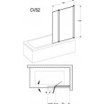 Ravak CVS2-100 R transparent Chrome pravá, lesk / 7QRA0C00Z1 – Zboží Mobilmania