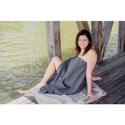 Nelly Dámský lněný saunový kilt šedá 80x120cm – Sleviste.cz