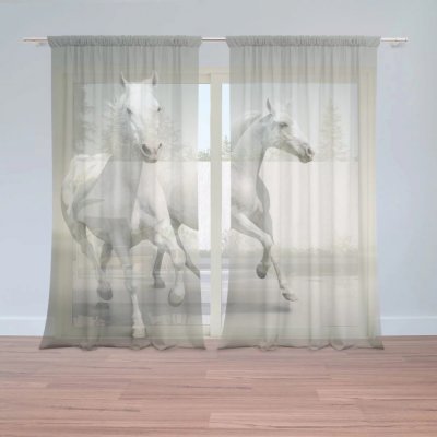 Záclony Dva bílí koně: 2 ks - 150x250 cm - Sablio – Hledejceny.cz